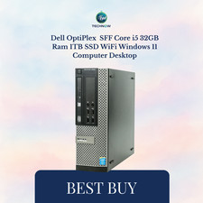 Dell OptiPlex SFF Core i5 32GB Ram 1TB SSD WiFi Windows 11 Computer Desktop