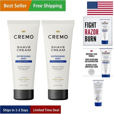 Cooling Shave Cream for Men - 12 fl oz Total, Smooth & Refreshing Experience