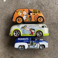 3 Hot Wheels Peanuts 56 Ford F-100 Panel Halloween Van Real Riders