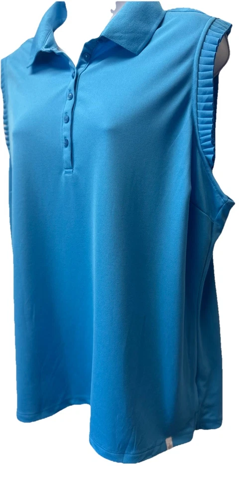 Polo de golf Lady Hagen para mujer XXL 2XL manga con volantes azul Oasis nuevo sin etiquetas Foto 3 de 4