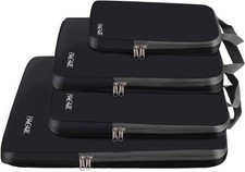 BAGAIL 4 Set/6 Set/8 Set Compression Packing Cubes 12.67 liters, 4-Black