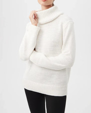 NWT- Trina Turk 'Kalahari' Chunky-Knit Turtleneck Sweater, Winter White - Large