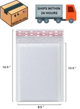 100PCS #4 Poly Bubble Mailers Shipping Bags Padded Envelopes Self Seal 9.5x14.5
