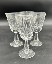 Waterford Crystal Rosslare 6" Claret Wine Glasses Set of 4 FLAWS CHIPS