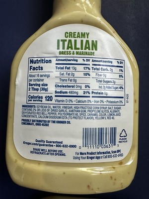 2 Kroger Creamy Italian Salad Dressing Bottles 16 oz each Seven Seas  Substitute | eBay