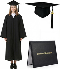 Graduation Cap and Gown 2025 2026 Year Charm Tassel with Graduation Diploma Hold