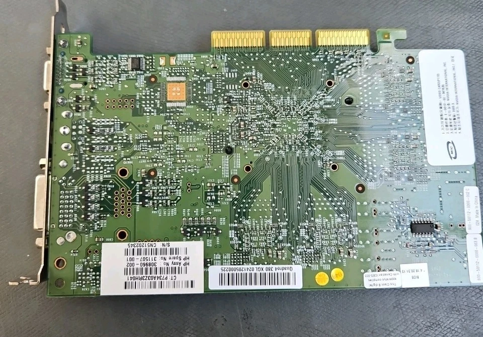 Nvidia Quadro4 380XGL AGP 8x 64MB VGA/DVI/TV-Out Video Graphics Card(311507-001) - Image 2 of 3