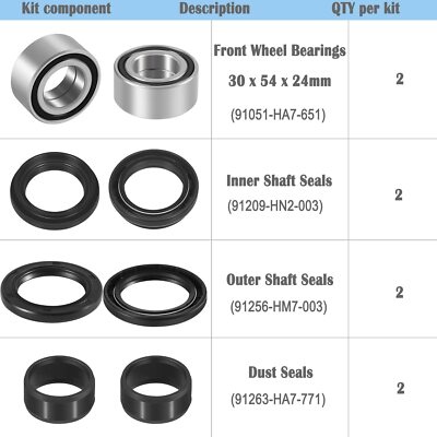 Front Wheel Bearing Kit for Honda Foreman 400 450 Rubicon 500 Rincon