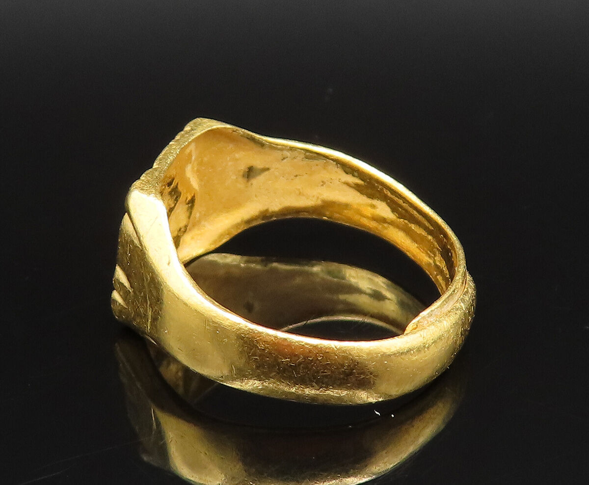 CHINESE 24K GOLD Vintage Carved Symbols Adjustable Signet CHINESE 24K GOLD Vintage Carved Symbols Adjustable Signet