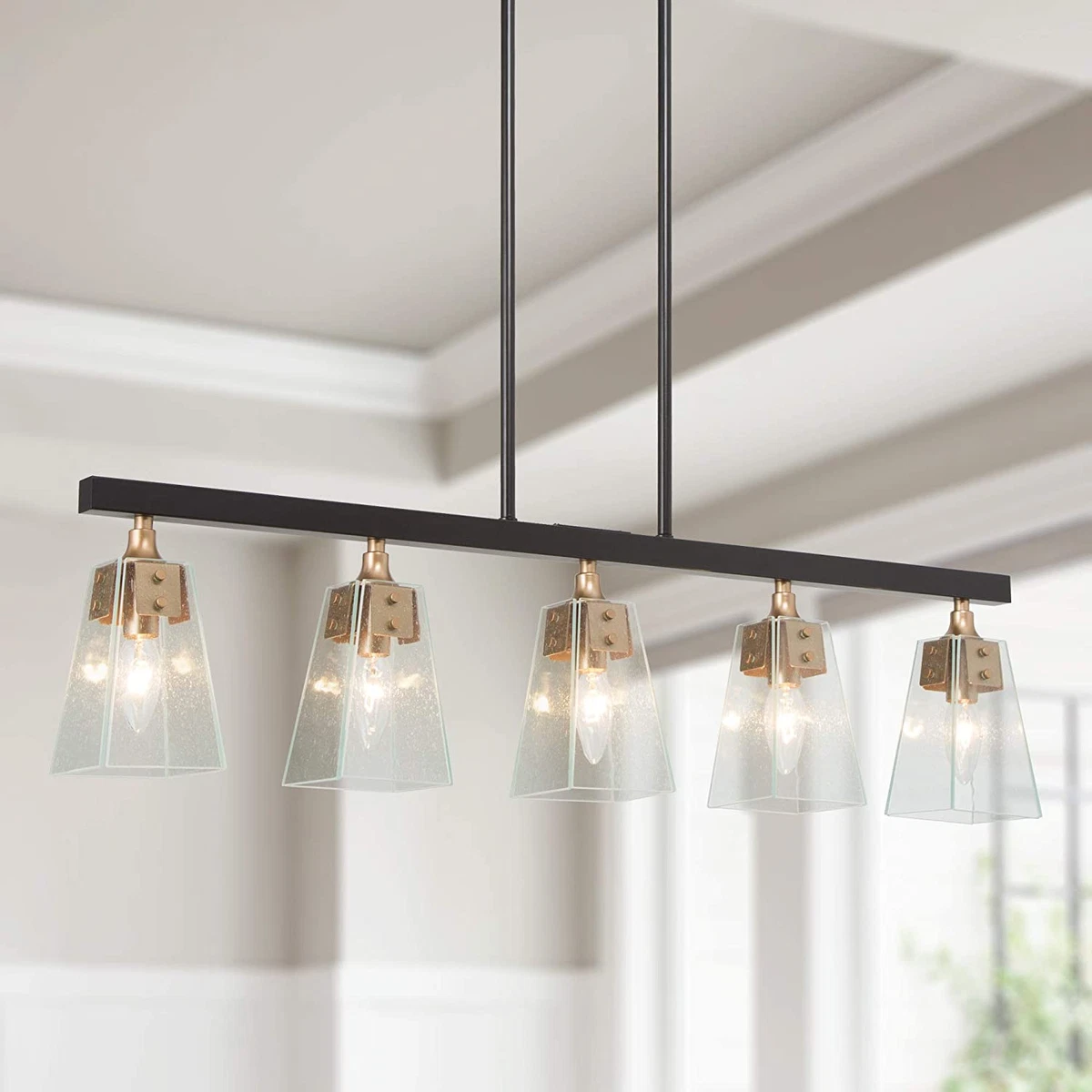 Gold Chandelier 5 Light Modern Farmhouse Chandelier for Dining Room Kitchen Is