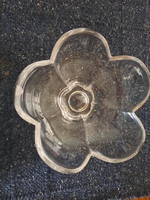 Vintage Orrefors Signed Crystal Floral Shaped Bowl 