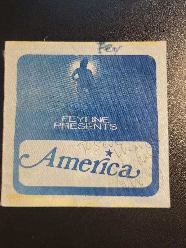 AMERICA USED BACKSTAGE PASS FROM THE 70'S OR 80'S