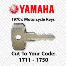 1970's Yamaha Motorcycle Replacement Key Cut to Your Code 1711 - 1750