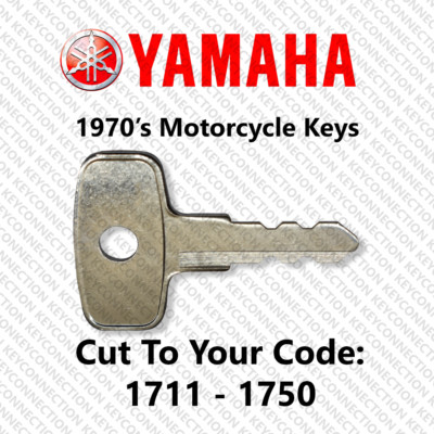 1970's Yamaha Motorcycle Replacement Key Cut to Your Code 1711 - 1750