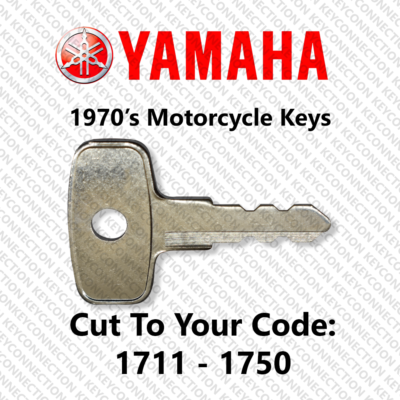 #ad 1970#x27;s Yamaha Motorcycle Replacement Key Cut to Your Code 1711 1750 $9.95