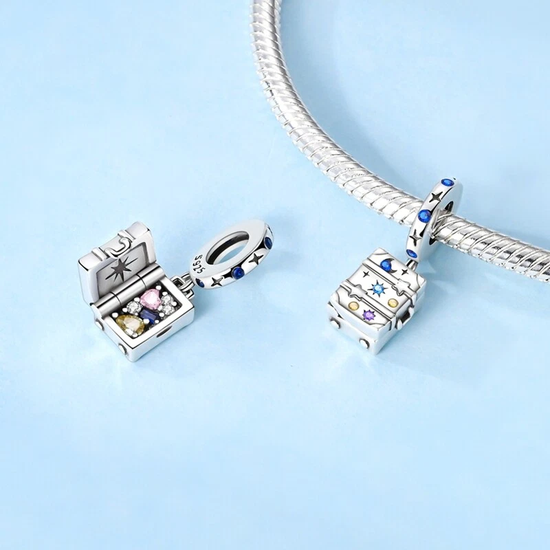 MULA Starlight Gepäck Anhänger CZ Charm 925 Sterling Silber für Frauen Armband - Bild 4 von 4