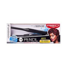 Red Flat Iron Thinnest Titanium Hair Iron 450F 60 Second Heat Up Edge Straigh...