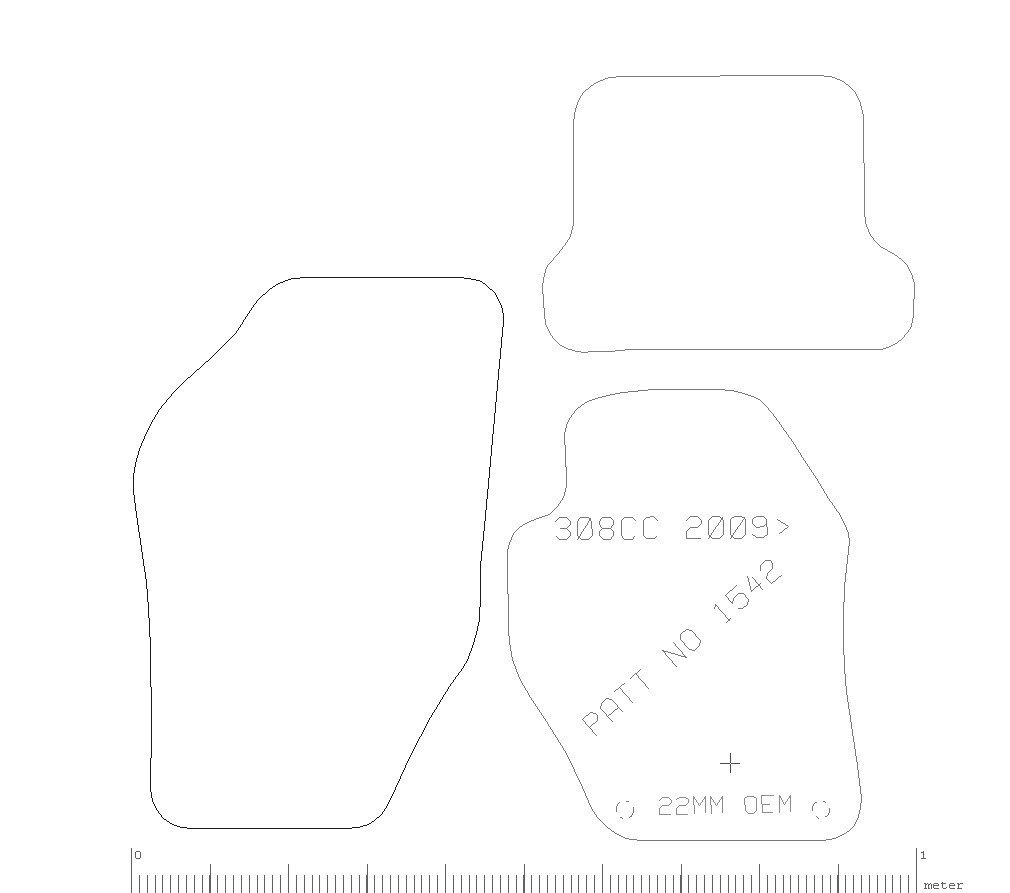 Car Mats for Peugeot 308 CC 2007 to 2014 Tailored Black Rubber Blue