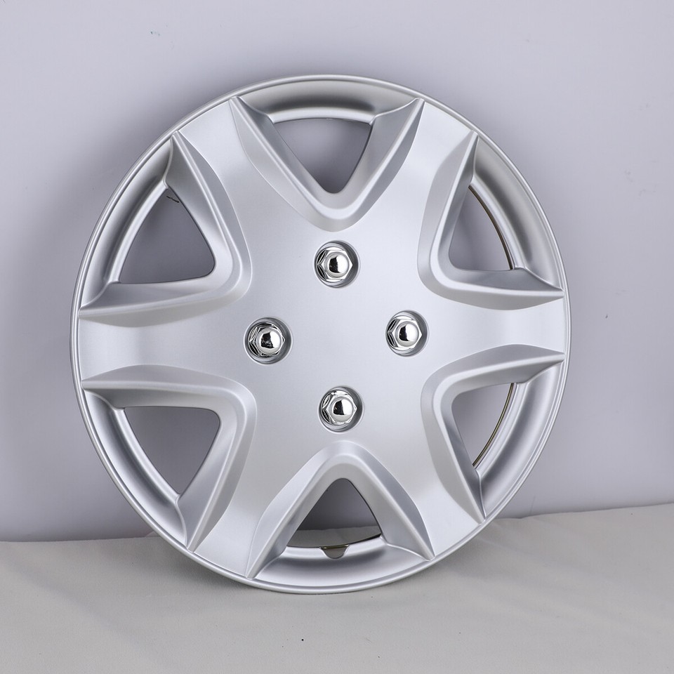 WOLFX 14-Inch Silver Wheel Covers – Set Of 4 Hub Caps For Steel Rims – Car, SUV, Truck