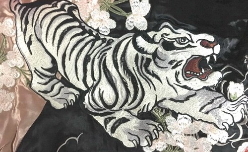 Mens Souvenir Jacket Sukajan Japanese Pattern Embroidery Dragon Tiger Phoenix - Picture 8 of 9