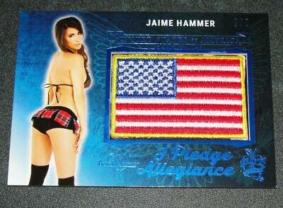 2018 Benchwarmer JAIME HAMMER Hot For Teacher PLEDGE US FLAG Blue Foil/2 PLAYBOY