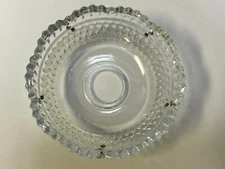 Murano Crystal Vintage Italian Lamp Part Chandelier Bobeche, 3 3/4” Dia, 5 Pin