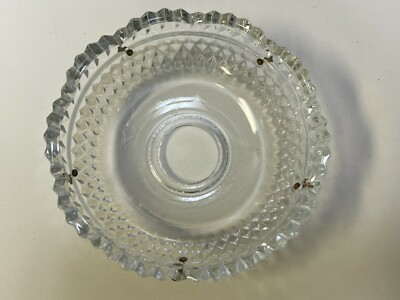 Murano Crystal Vintage Italian Lamp Part Chandelier Bobeche, 3 3/4  Dia, 5 Pin