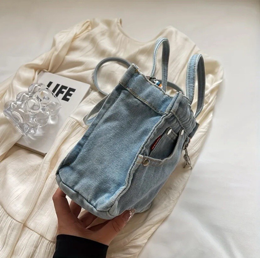 Mini Light Blue Denim Crossbody Bag | eBay