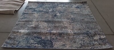 NAVY / GREY 6'-7'' x 6'-7'' Broken Thread Rug, Reduced Price 1172767992 ASN710N-7R