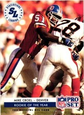 1992 PRO SET MIKE CROEL #1 CARD $0.99 VALUE BOX
