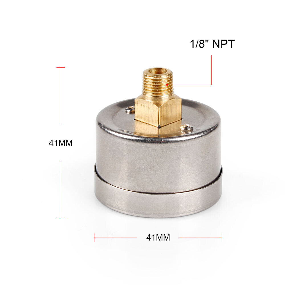 0-140psi Fuel Pressure Gauge Regulator Oil Press Gauge 1/8" NPT w/ 6AN Adapter