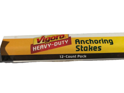 12 Pack Heavy Duty Vigoro Metal Anchoring Landscape Stakes Galvanized Steel 10in