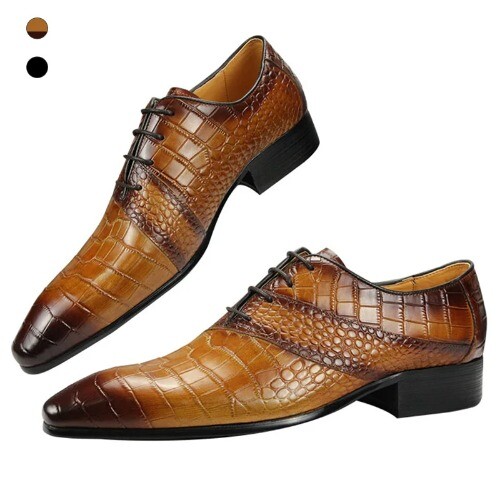 SAOLA Scarpe eleganti Oxford uomo pelle marrone punta derby matrimonio business special
