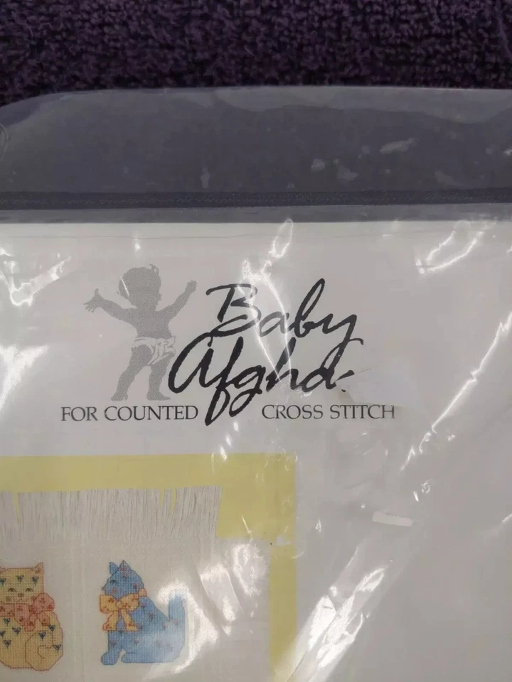 Cats and Hearts Needlepoint Baby Afghan Candamar Designs Special #50461 - Image 4 of 4