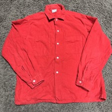 Vintage 1950 s Washington Dee Cee Long Sleeved Shrt M Flannel Like Red Sanforize