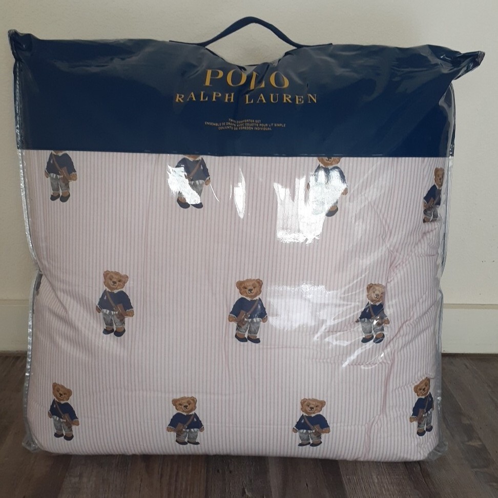 Polo Ralph Lauren Bear Collection Twin Comforter Set 1 Sham Girl