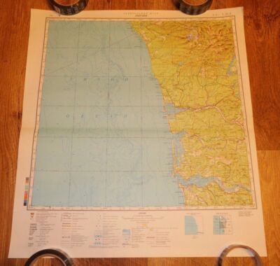 AUTHENTIC Soviet Russian Topographic Map ABERDEEN, WASHINGTON Ed.1982
