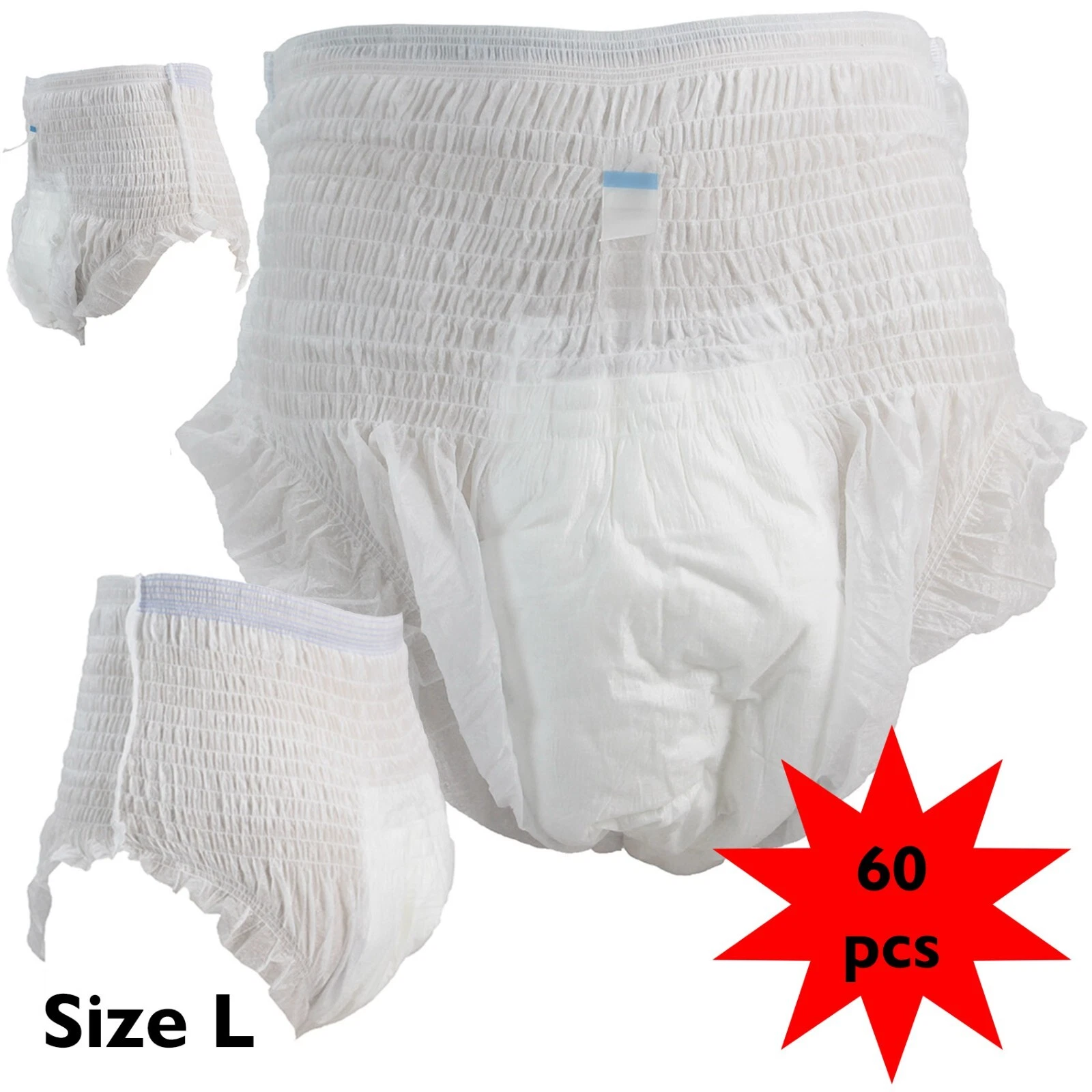 Adult Incontinence Pull Up Pants Large 60pcs Disposable Underwear
