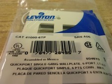NEW Leviton 41080-6TP 6-Port Quickport Wallplate FREE SHIPPING 
