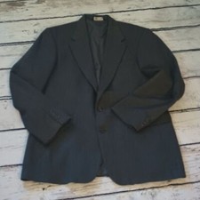 Land's End Men's Gray Herringbone Lambs Wool Blazer 42L