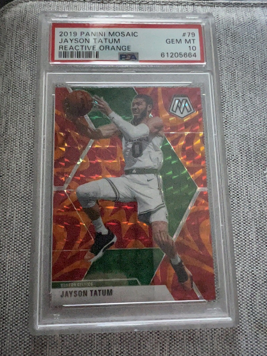 2019 Panini Mosaic PSA 10 Jayson Tatum Reactive Orange Boston 