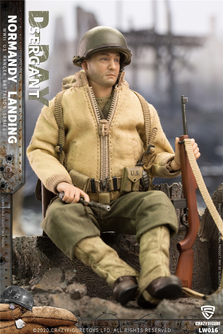 Crazy Figure 1/12 WWII U.S. Rangers On D-Day Sergant LW016 Soldier