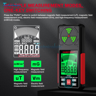 Digital EMF Tester Strahlenmessgerät Field Radiometer für EF RF MF