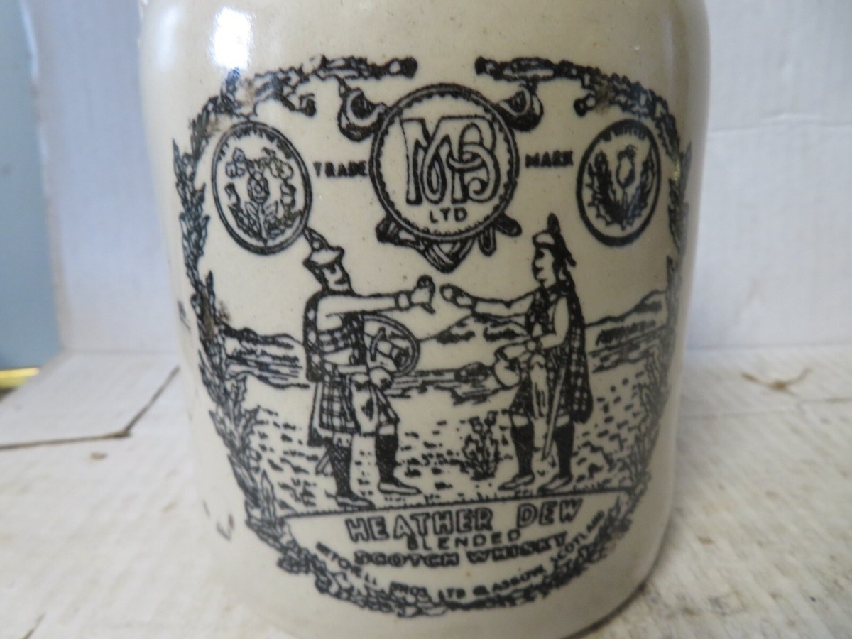 Vintage Heather Dew Whiskey The Greybeard Possil Pottery Glasgow 