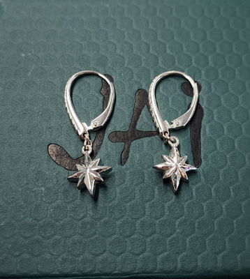 #ad #ad JAI Sterling Silver Symbols of Love North Star Leverback Earrings 30mm $66.99