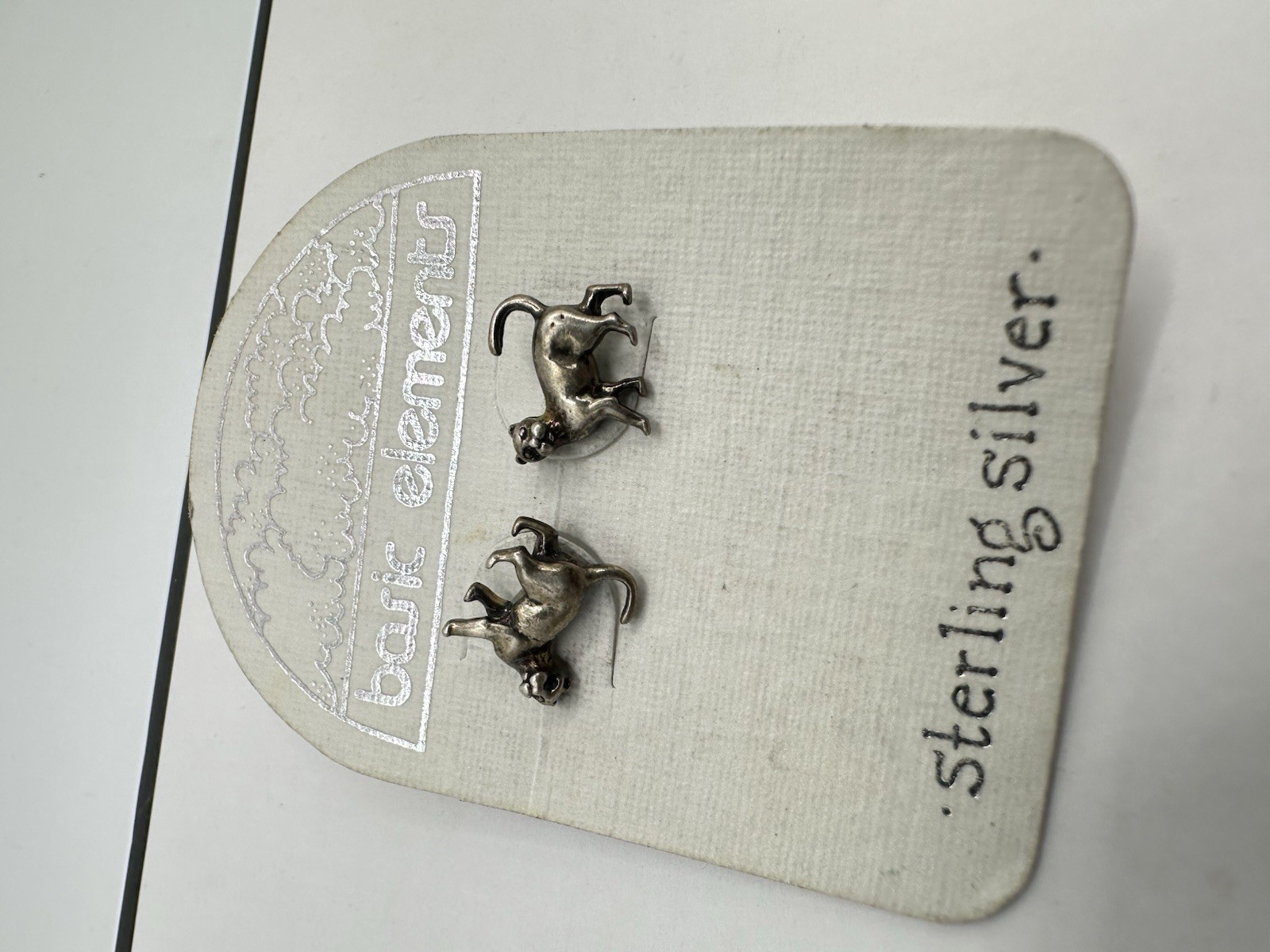 Sterling Silver 925 Stud Mini Tiny Cat Earrings P… - image 2