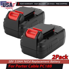 2-Pack 18V 3.0Ah Replace Battery for Porter Cable PC18B 18-Volt Cordless Tools