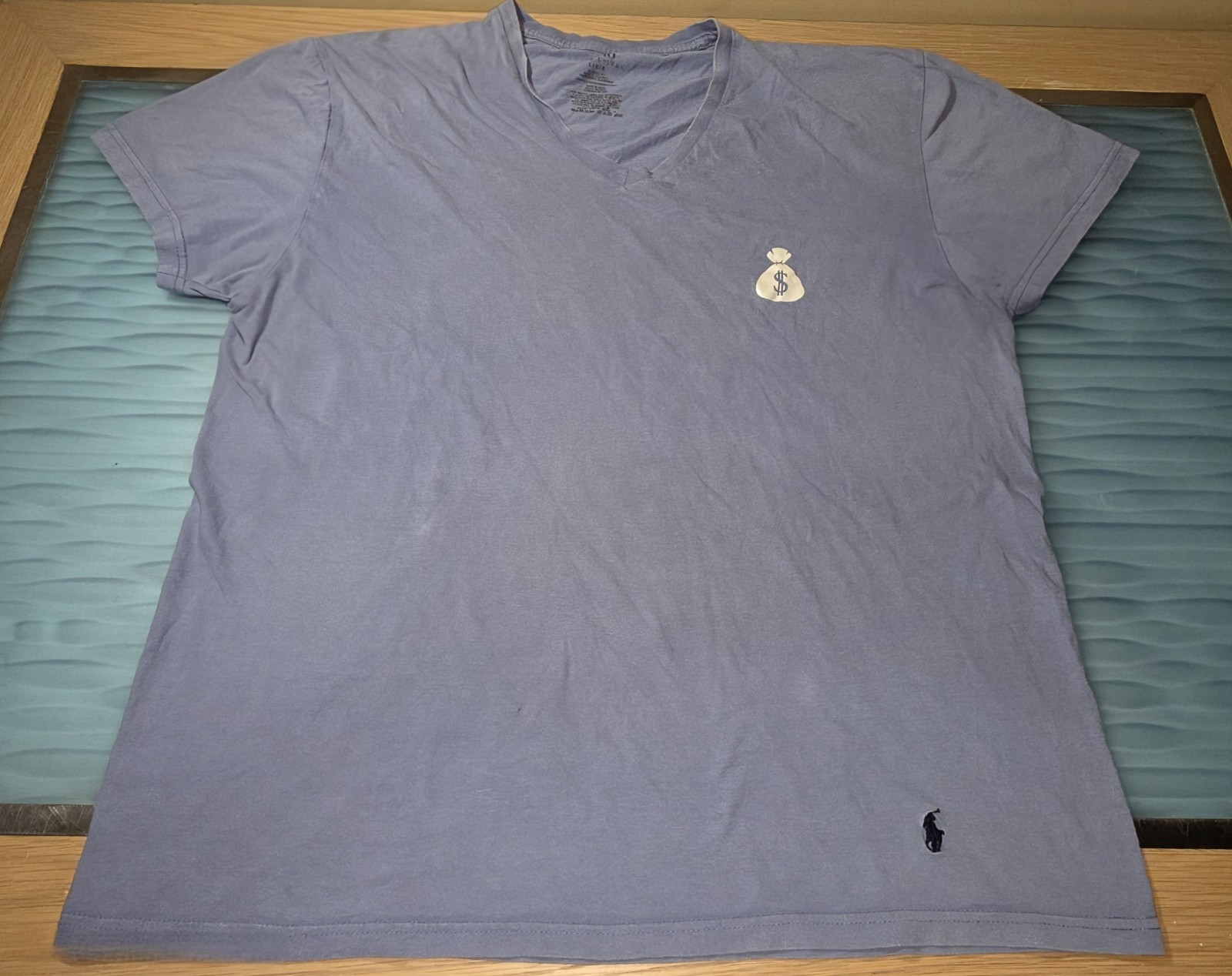 POLO RALPH LAUREN T SHIRT SCOLLO A V PERSONALIZZATA CLASSICA VESTIBILITÀ PONY taglia denaro GRANDE
