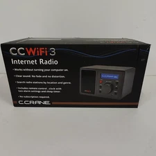 C. Crane CC WiFi 3 Internet Radio with Skytune, Bluetooth Receiver, Clock.