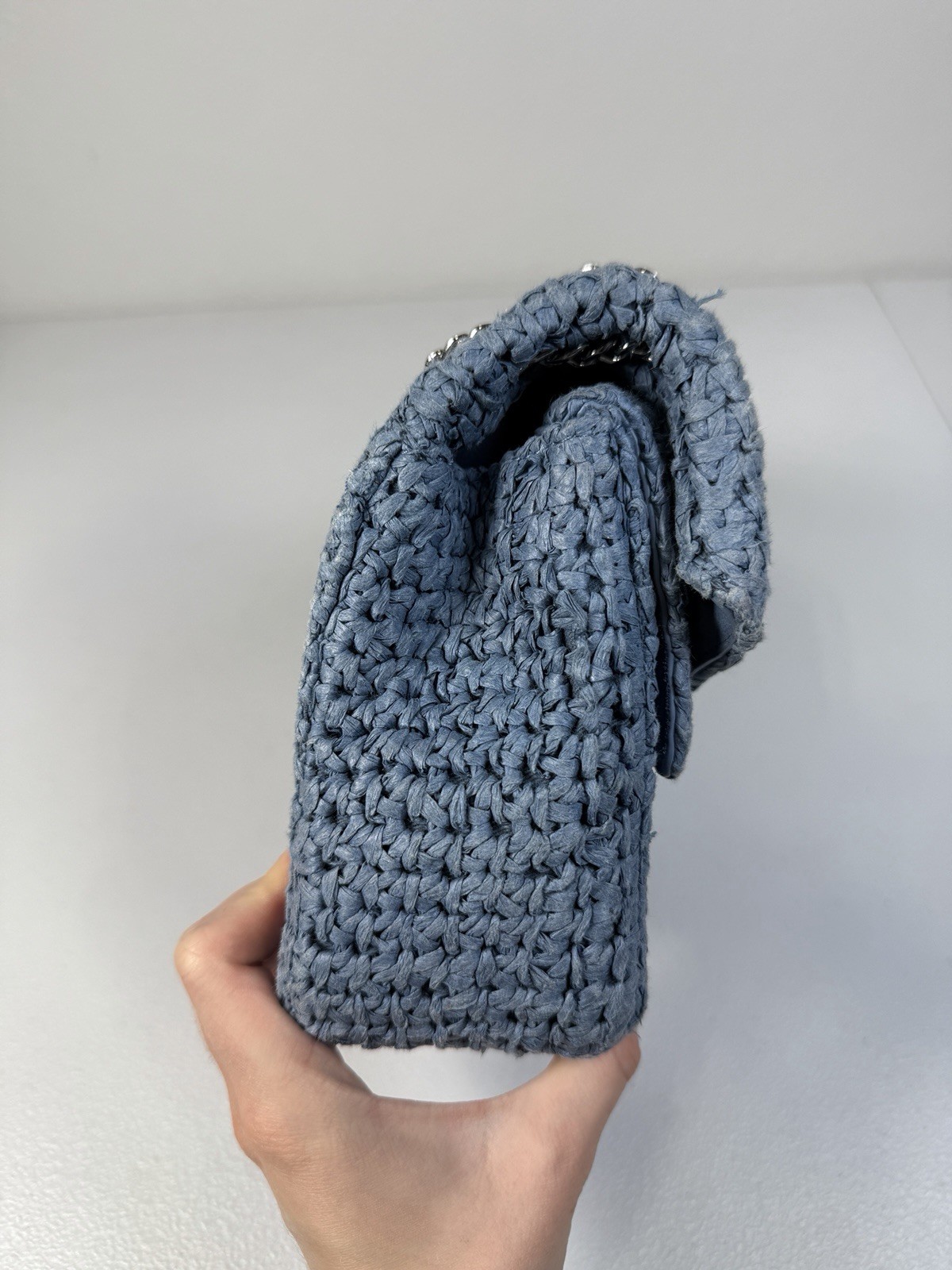 Sandro Blue Raffia YZA Bag — image 5
